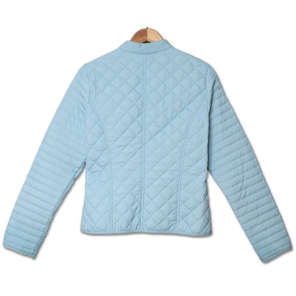 Olsen Europe Quilted Jacket Lightweight Full Zip Spring Coat Light Blue - Picture 3 of 10